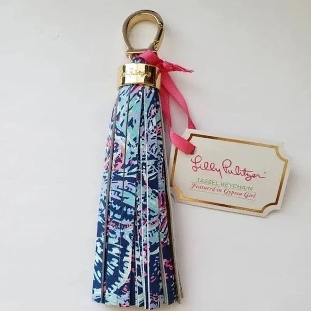 Lilly Pulitzer Leather Tassel Keychain